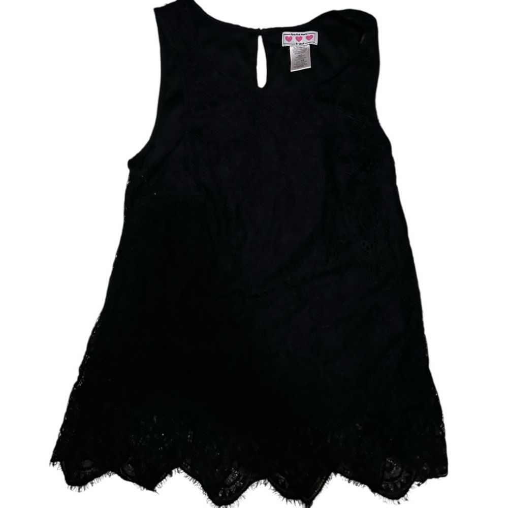 Elegant Black Lace Sleeveless Top Size S